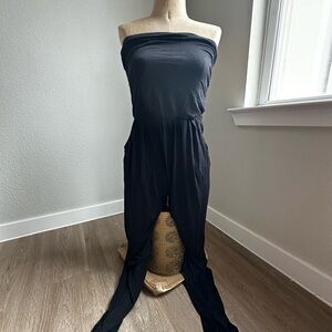 Black Strapless Jumpsuit